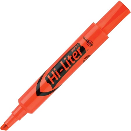 Avery Highlighter, Chisel Point, 12/DZ, Fluorescent Orange 12PK AVE24050